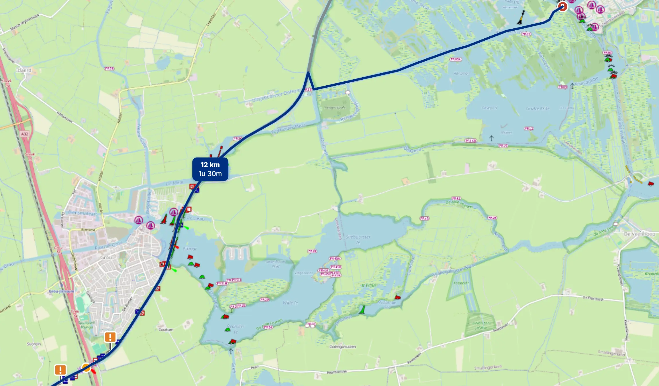 Vaarroute Alde Feanen